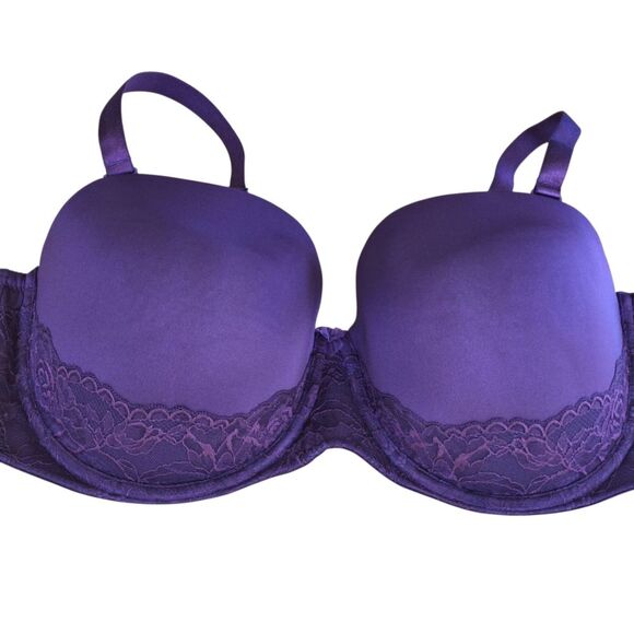 Torrid Curve Bombshell Everyday Strapless Push-Up Bra Convertible 46DD Purple - Picture 6 of 16